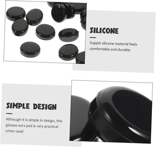 Vista 2 de 20 Pairs of Silicone Anti-Slip Glasses Ears Pads Replaceable Cushion Adapters for Eyeglasses Comfortable Support for All-Day Wear