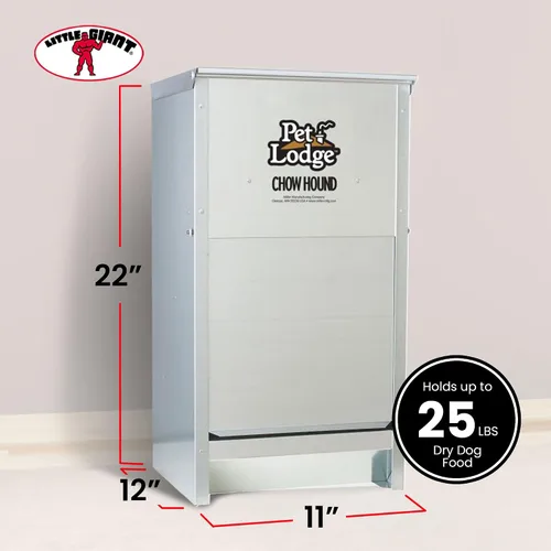 Vista 3 de Little Giant Chow Hound - Medidor pesado, capacidad de 25 libras, plateado