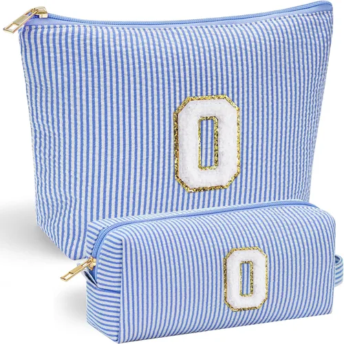 Vista 119 de YOOLIFE Regalos del Día de la Madre para Mujeres, Bolsa de Maquillaje con Iniciales, Bolsa de Maquillaje para Viaje, Bolsa de Maquillaje Negro