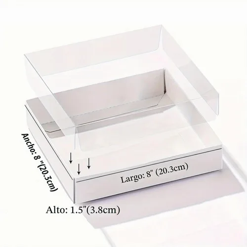 Vista 3 de RomanticBaking - Paquete de 24 cajas de galletas de 8 x 8 x 1.5 pulgadas Cakesicle Cajas cubiertas de chocolate para pretzel, cajas de panadería
