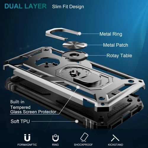 Vista 20 de Jeylly Funda para iPhone SE/Funda para iPhone 5S, Exterior de Plástico Duro que Absorbe Golpes + Interior de Silicona de Goma Defensor contra