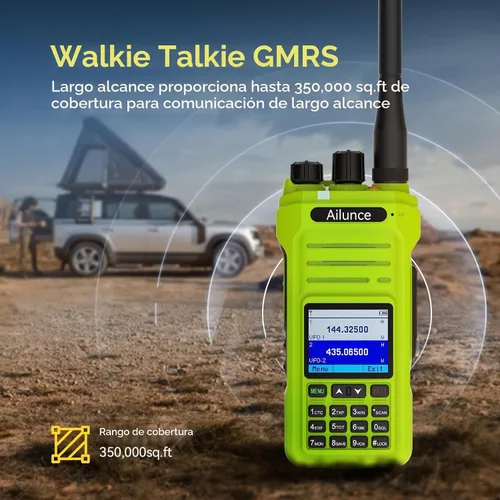 Vista 2 de Retevis Ailunce HA1G GMRS Radio de mano, radio de 2 vías con micrófono