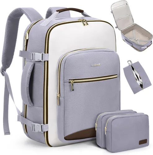 Vista 16 de LOVEVOOK Mochila de viaje grande para mujeres y hombres, mochila de transporte de 40 litros para aviones, bolsa de viaje para artículos personales