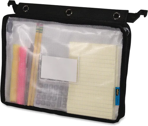 Vista 3 de Advantus Bolsa expansible con cremallera, 13 x 9.25, negro/transparente