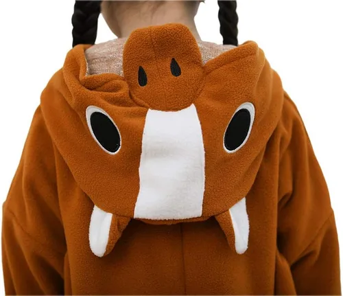 Vista 6 de Pijama unisex de una pieza para niños, disfraz de animal para cosplay de Navidad, Halloween