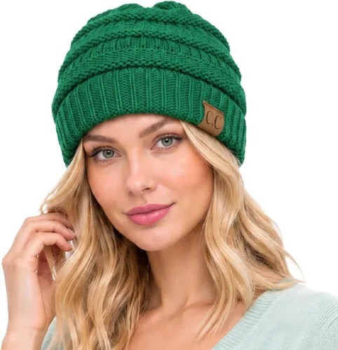 Vista 20 de C.C Exclusives Gorro de Punto de Cable - Gorros Gruesos, Suaves y Cálidos de Punto Grueso Chenille Teniente Mel Gris