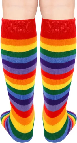 Vista 5 de Calcetines de fútbol para niños pequeños, calcetines de fútbol para niñas, calcetines de tubo con rayas para niños pequeños