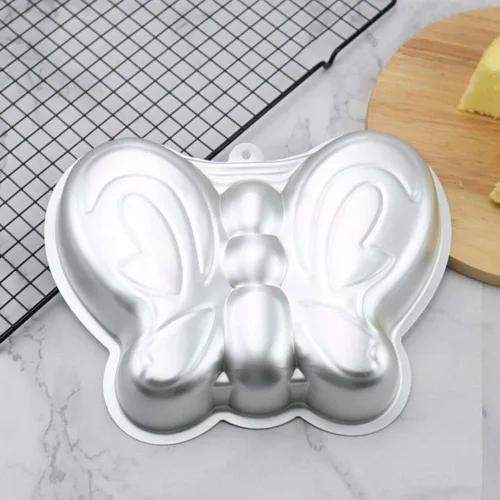 Vista 5 de Decoración de pasteles preferida mariposa en forma de fiesta de cumpleaños, molde de aluminio 3D para decoración de tartas, suministros de cocina