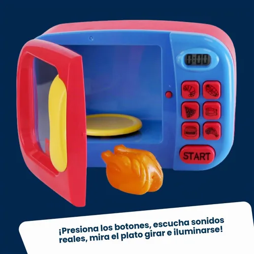 Vista 2 de Kidzlane Horno de microondas, Juguete para Niños, Accesorios de cocina de juguete Pretend Play