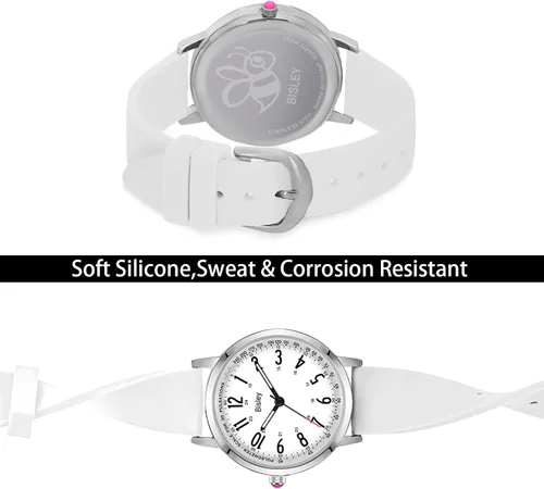 Vista 4 de Reloj de silicona para mujer, resistente al agua, relojes analógicos de cuarzo, regalo para mujer y niña