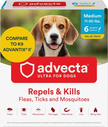 Vista 19 de Advecta Ultra pulgas y garrapatas tópico para perros 21-55 libras