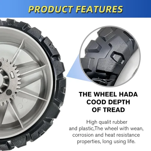 Vista 5 de 2 ruedas de accionamiento para cortacésped Husqvarna 580365301 593198101 compatibles con cortacésped L321AH, LC221A HU675AWD, HU700AWD, HU725AWD