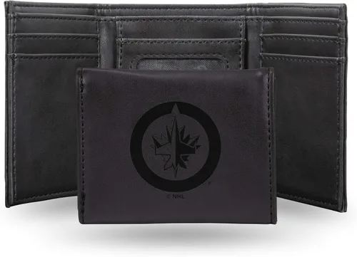 Vista 40 de NHL Rico Industries - Billetera triple grabada con láser y tres pliegues, accesorio para hombre