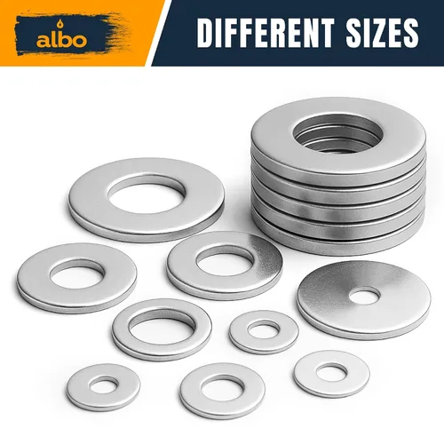 Vista 6 de 20 piezas arandelas planas de guardabarros de acero inoxidable de 1/2" x 2" para pernos y tornillos, herrajes de acero inoxidable 304