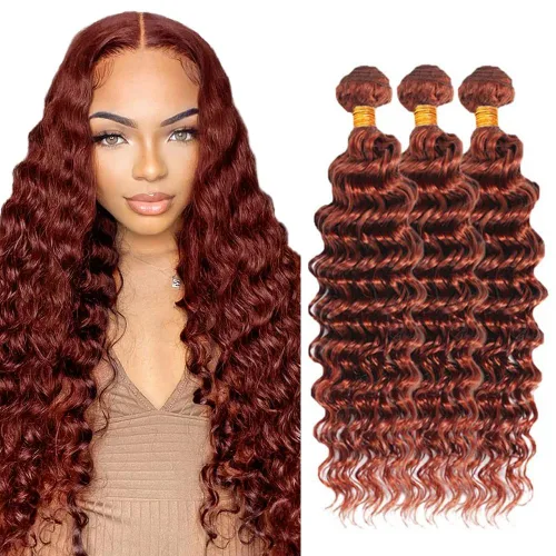 Vista 45 de Color 30 paquetes de cabello humano marrón onda del cuerpo paquetes 8 10 12 pulgadas brasileño virgen Remy extensiones de cabello humano doble trama