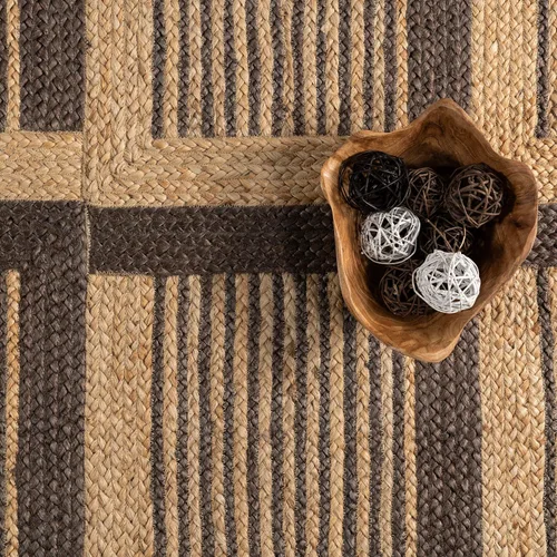 Vista 10 de nuLOOM Aletta - Alfombra geométrica de yute de 5 x 8 pies para comedor, alfombra neutra, alfombra para sala de estar, cocina, color natural