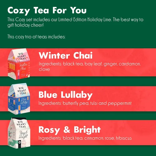 Vista 3 de Lingtoolator Co. - Juego de regalo de bolsas de té para vacaciones, certificado orgánico, té de hierbas ayurvédicas, lotes pequeños de hierbas