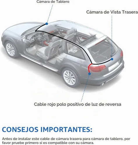 Vista 8 de Cable de visión trasera para cámara de salpicadero, cable de extensión de cámara trasera de 25 pies de 0.098 in a 4 pines Reverse Camera Extension