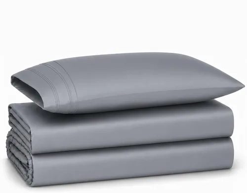 Vista 14 de Tribeca Living Juego de sábanas satinadas tamaño individual XL, 100 % rayón de bambú con 300 hilos, sábana bajera refrescante con bolsillo profundo