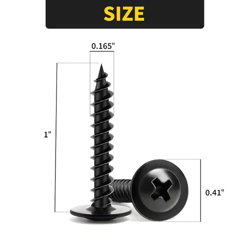 Vista 6 de Tornillos para Madera de 1 Pulgada, 110 PCS FIXLINK Premium Tornillos para Madera Negros con Cabeza Truss Phillips, Autorroscantes de Electroforesis