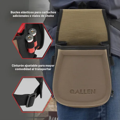 Vista 5 de Allen Company Shotgun Shell Pouch - Clay, Trap and Skeet Shooting Accessories - Hunting and Gun Range Gear - Soft Canvas Design - Shotgun Shell