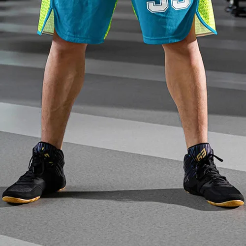 Vista 5 de Zapatos de boxeo para hombre, zapatos de entrenamiento cruzado de caña alta para interiores, gimnasio, deportes, zapatos de entrenamiento integrales