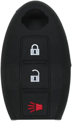 Vista 2 de SEGADEN Funda protectora de silicona compatible con NISSAN 3 botones Smart Remote Key Fob CV9501 Negro