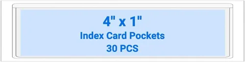 Vista 39 de 30 PCS Clear Self Adhesive Plastic Label Pockets, Top Loading Business & Library Index Card Holders, Peel and Stick Sleeves for Storage Bins, Totes