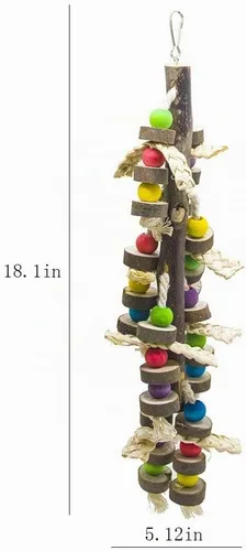 Vista 3 de Bloques de pájaros nudos que rasgan el juguete, multicolor madera natural