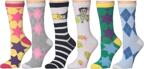 Vista 2 de Frenchic. - Paquete de 12 calcetas para mujer con estampado colorido, divertidos, informales, de moda.