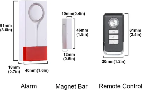 Vista 4 de Alarma abierta para puerta y ventana, control remoto inalámbrico, sensor magnético, timbre antirrobo, seguridad para el hogar, protección para casa