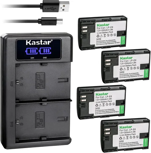 Vista 8 de Kastar Cargador dual LCD USB para batería Canon LP-E6 LP-E6N, cargador Canon LC-E6 LC-E6E y Canon EOS 5DS, EOS 5DS R, EOS 5D Mark II, EOS 5D Mark