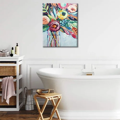 Vista 2 de Pintura por números, flores, pintura abstracta por números para adultos, kits de pintura por números para adultos sobre lienzo para dibujar pintura