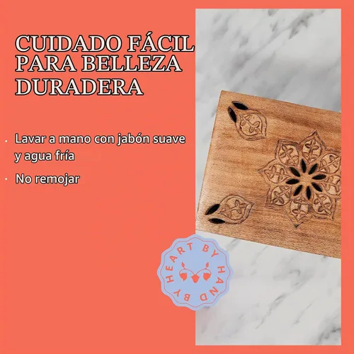Vista 6 de Mela Artisans Caja de recuerdo de madera de mango - Acabado quemado, 7.5 x 4.5 pulgadas