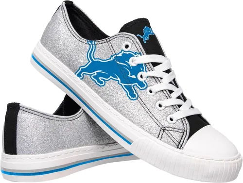 Vista 35 de FOCO Womens NFL Team Logo Ladies Fashion Glitter Low Top Canvas Sneakers Shoes