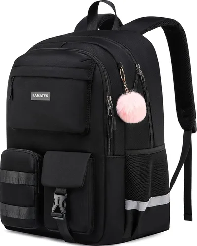 Vista 8 de Linda mochila escolar para adolescentes y mujeres estudiantes – Mochila grande para laptop de 15.6 pulgadas – Mochila de viaje para escuela