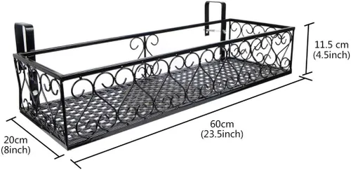 Vista 4 de Saim Estante grande para colgar plantas, macetas de metal con ganchos, cubo de flores para balcón, jardín, ventana, porche, patio