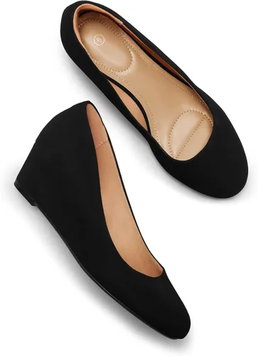 Vista 2 de mysoft Women's Wedge Pumps Closed Toe Low Heel Dress Shoes