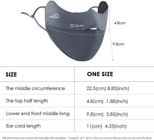Vista 4 de UV Face Covering UPF 50+ Women Breathable Mask Sun Protection Reusable Outdoor