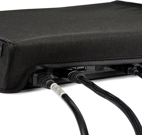 Vista 7 de eXtremeRate Black Horizontal Dust Cover for PS4 Pro Console, Soft Neat Lining Dust Guard for PS4 Pro Console, Anti Scratch Waterproof Cover