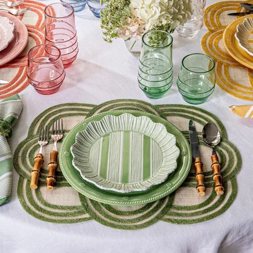 Vista 5 de Juliska Berry & Thread Melamine Dinner Plate Set/4 - Seagrass