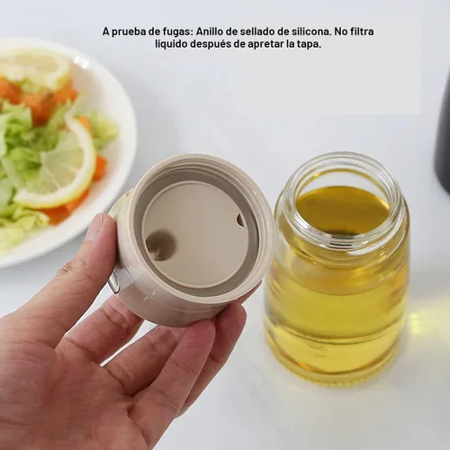 Vista 3 de Botella de salsa de soja con tapa abatible, dispensador de aceite Albaricoque
