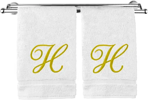 Vista 195 de Toalla de mano con monograma, regalo personalizado, 16 x 30 pulgadas, extra absorbente, 100% algodón turco, acabado de rizo suave, para baño, cocina