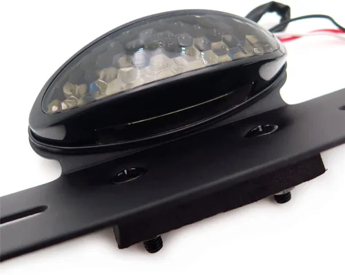 Vista 3 de Cateye - Luz trasera para placa de matrícula de aleación grande Cafe Racer Bobber motocicleta