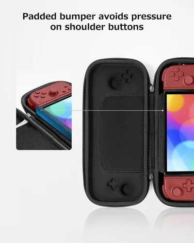 Vista 6 de tomtoc Carrying Case for Hori Nintendo Switch Split Pad Compact, Hard Shell Protective Travel Bag with 10 Game Cartridges, Split Pad Fit Controllers