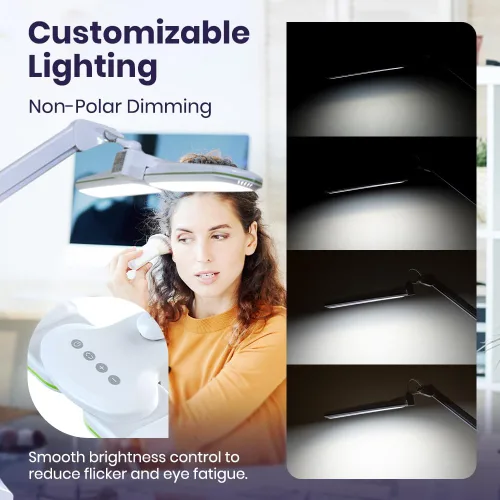 Vista 7 de Neatfi Elite HD XL - Lámpara LED de escritorio, 3 modos de luz, 90 piezas SMD LED, atenuación no polar, iluminación brillante que cuida los ojos