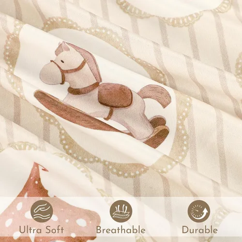 Vista 2 de DILIMI Funda para tumbona para recién nacido, ultra suave y cómoda, funda extraíble para almohada de tumbona infantil, granja (almohada no incluida)