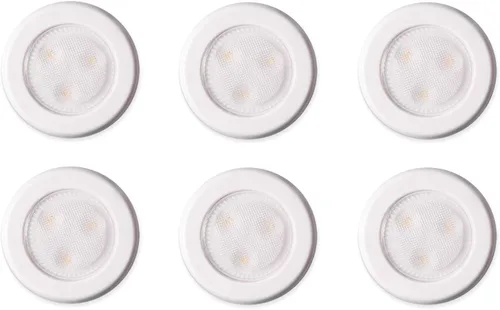 Vista 6 de Westek BL-PUTN-W6 - Luz de disco LED ultrafina - 6PK con baterías, color blanco