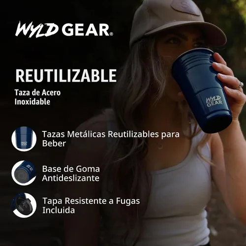 Vista 6 de Wyld Gear Taza de fiesta de 16 onzas, de acero inoxidable, reutilizable