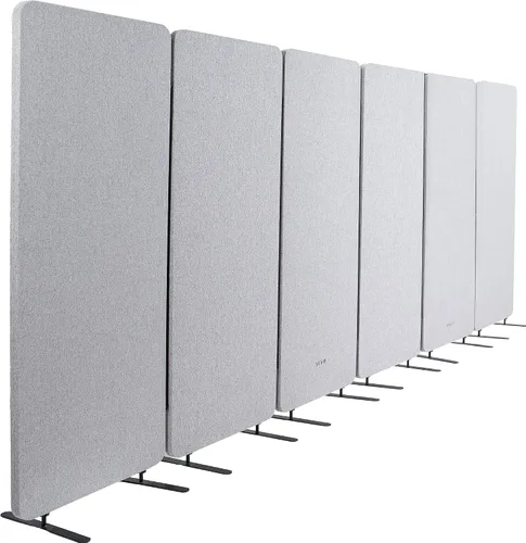 Vista 16 de VIVO Panel de privacidad independiente de 72 x 66 pulgadas, divisor de cubículo, partición acústica de pared, 3 paneles de 24 pulgadas, gris